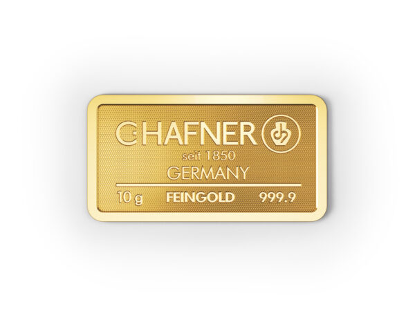 10g_Rendering 10g C.Hafner Goldbarren Neuware