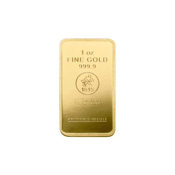 1oz_Vorderseite gold Barren_300%_cmyk_sh 1 oz Heimerle+Meule Goldbarren Neuware