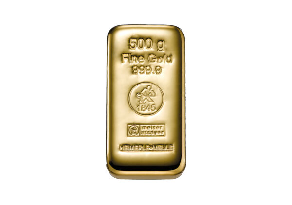 Au 500g gegossen 500 g Heimerle+Meule Goldbarren Neuware, gegossen