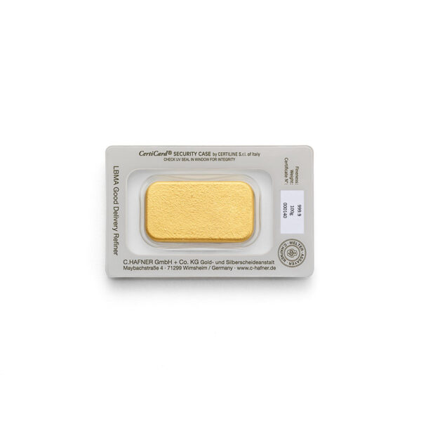 CHAF_100g_RS_1000x1000x72_sRGB 100g C.Hafner Goldbarren Neuware, gegossen