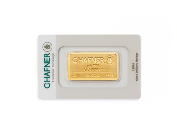 CHAF_25g_Feingoldbarren_VS_PK_web 25g C.Hafner Goldbarren Neuware