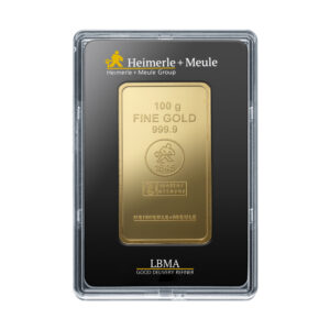 100 g Heimerle+Meule Goldbarren Neuware, geprägt