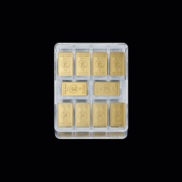 UnityBox_large_250x1g_RS_009 250 x 1 g Heimerle+Meule Goldbarren Neuware, geprägt