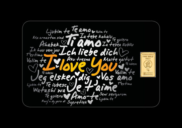Ich-liebe-Dich-Homepage FineCard "I Love You" 1 x 1,0 g