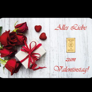 FineCard "Valentinstag" 1 x 1,0 g