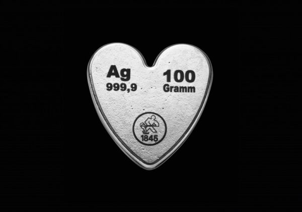 HerzH+Mrs Silberherz 100g Heimerle+Meule Neuware, gegossen