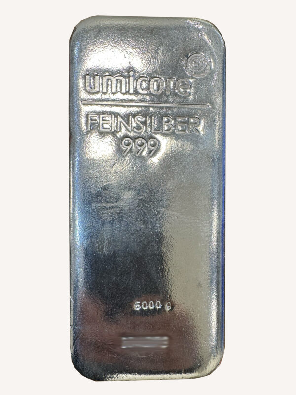 Silberbarren5000neu 5000g Silberbarren umicore Neuware, gegossen