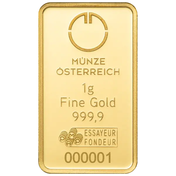 1-Gramm-Blister3 1 Gramm Goldbarren Münze Österreich Prägebarren