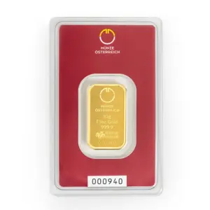 10 Gramm Goldbarren Münze Österreich Prägebarren