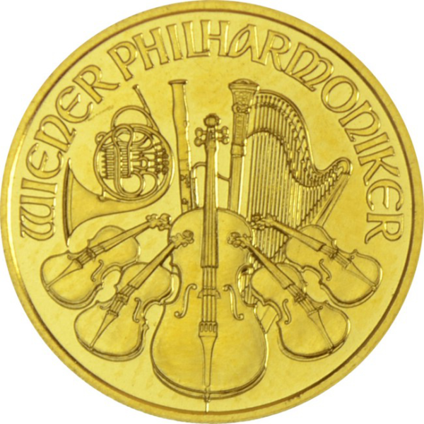 Wiener Philharmoniker 1/10 Unze Gold bankenüblich