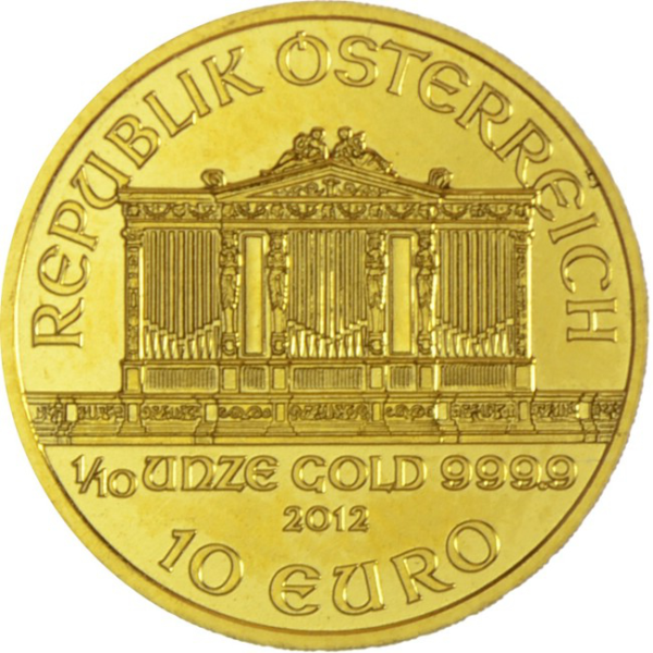 Wiener Philharmoniker 1/10 Unze Gold bankenüblich