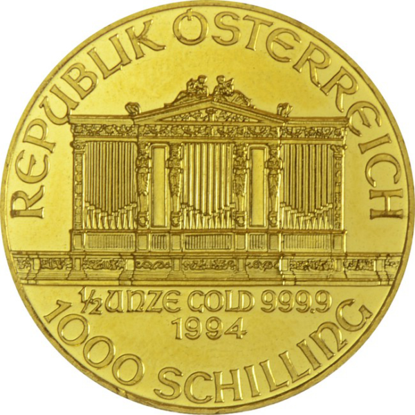Wiener Philharmoniker 1/2 Unze Gold bankenüblich