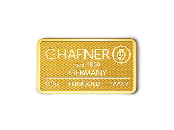 0,5g C.Hafner Goldbarren Neuware