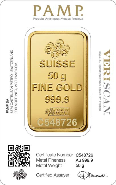 Pamp Fortuna Goldbarren 50 g